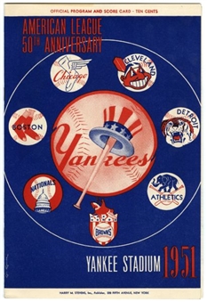1951 New York Yankees Program – Mickey Mantle Rookie Season   (First  Home Run at Yankee Stadium)